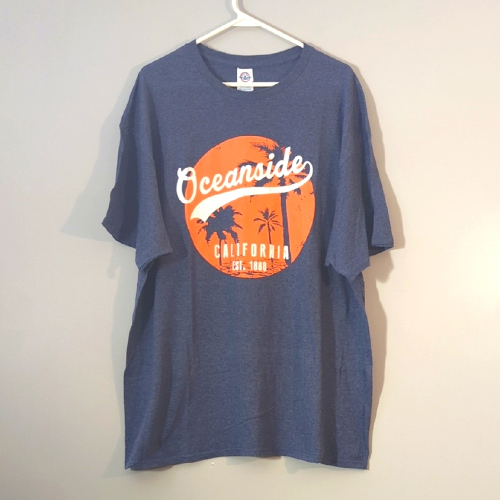 Blue "Oceanside, CA" Graphic Tee, 2XL